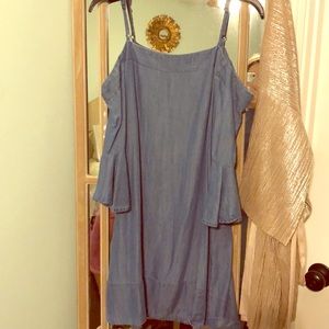Denim off the shoulder dress